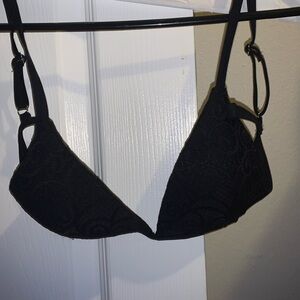 Black bra with lace overlay PUC